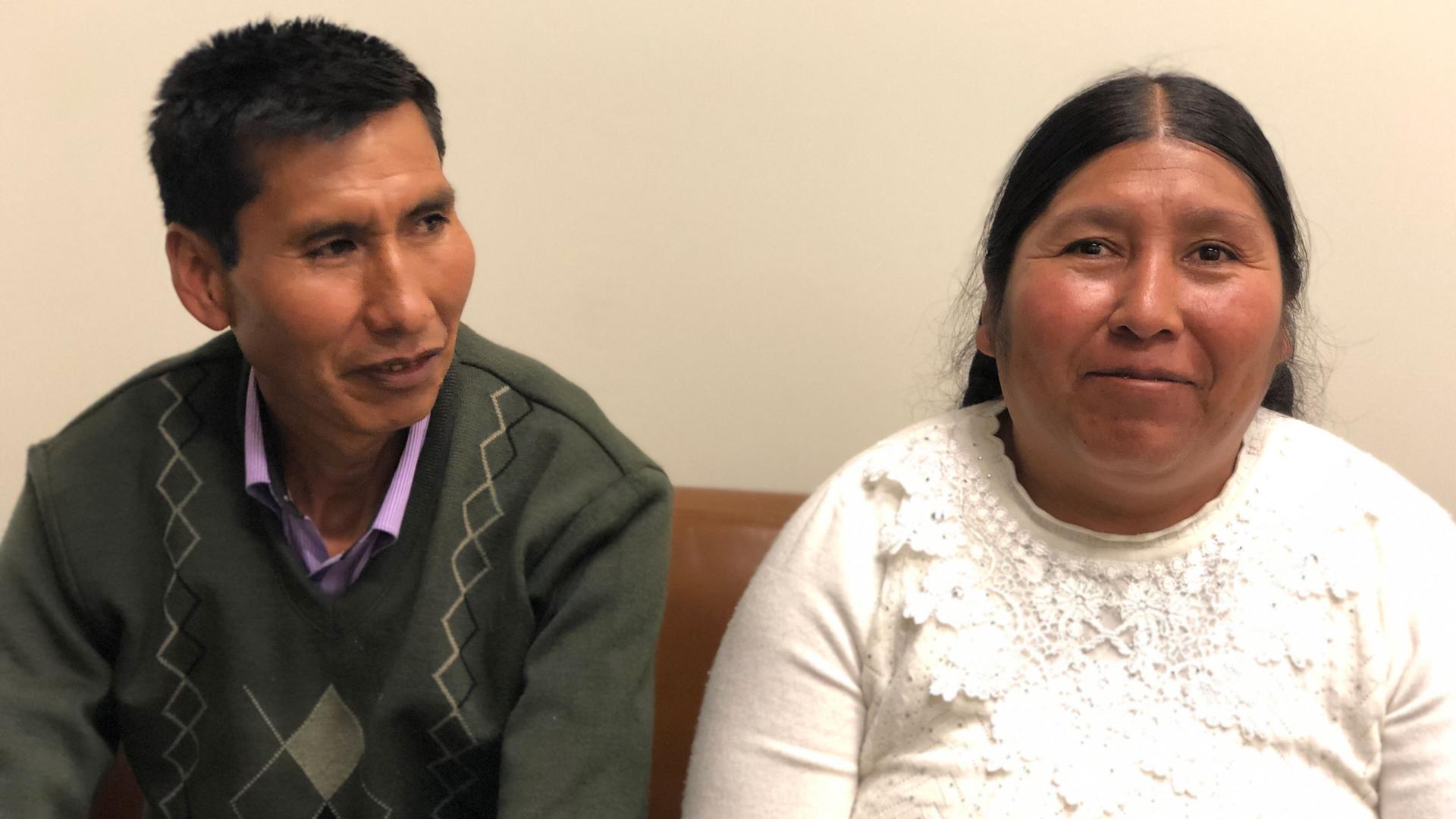 Etelvina Ramos Mamani and Eloy Rojas Mamani spoke with The World in Boston, after meeting with lawyers from Harvard’s International Human Rights Law Clinic.