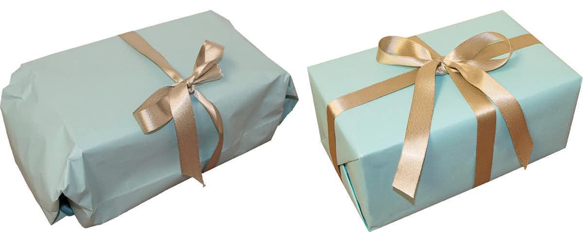 Gift wrapping - sloppy vs. neat