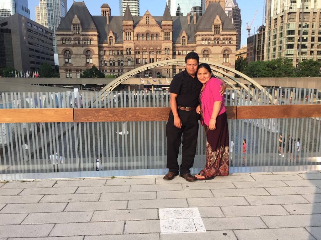 Sandra Morales and her husband, Daniel Roblero, are pictured.