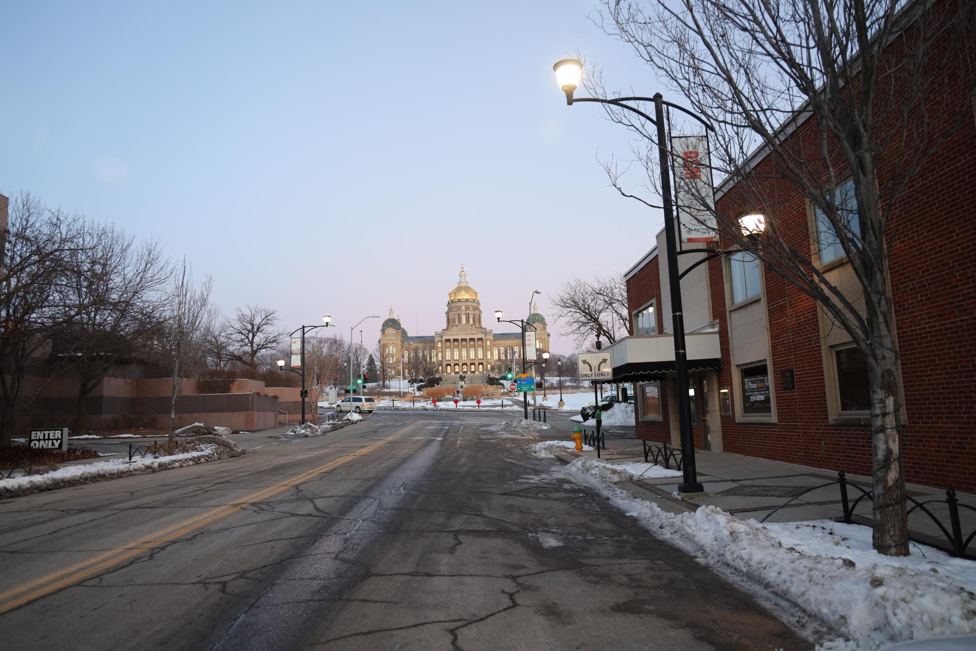 The Iowa State Capitol is seen in Iowa's capital city, Des Moines.  