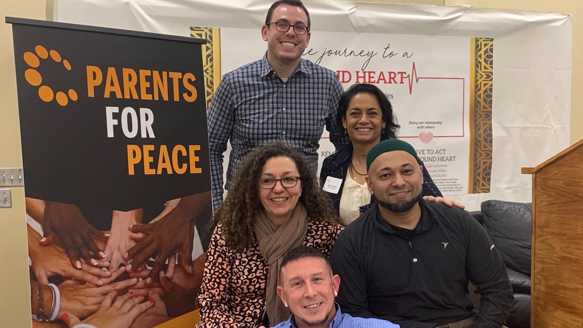 The Parents For Peace team at the Islamic Center of New England in Sharon, Massachusetts. 