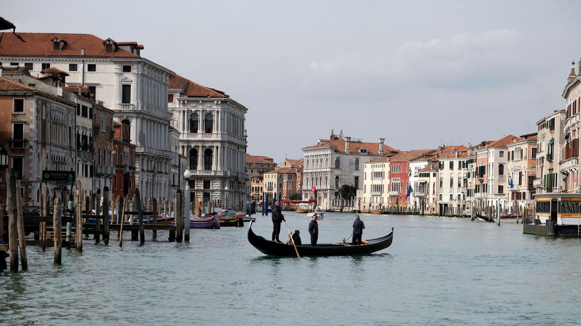 A photo of a gondola in Venice's Grand Canal 