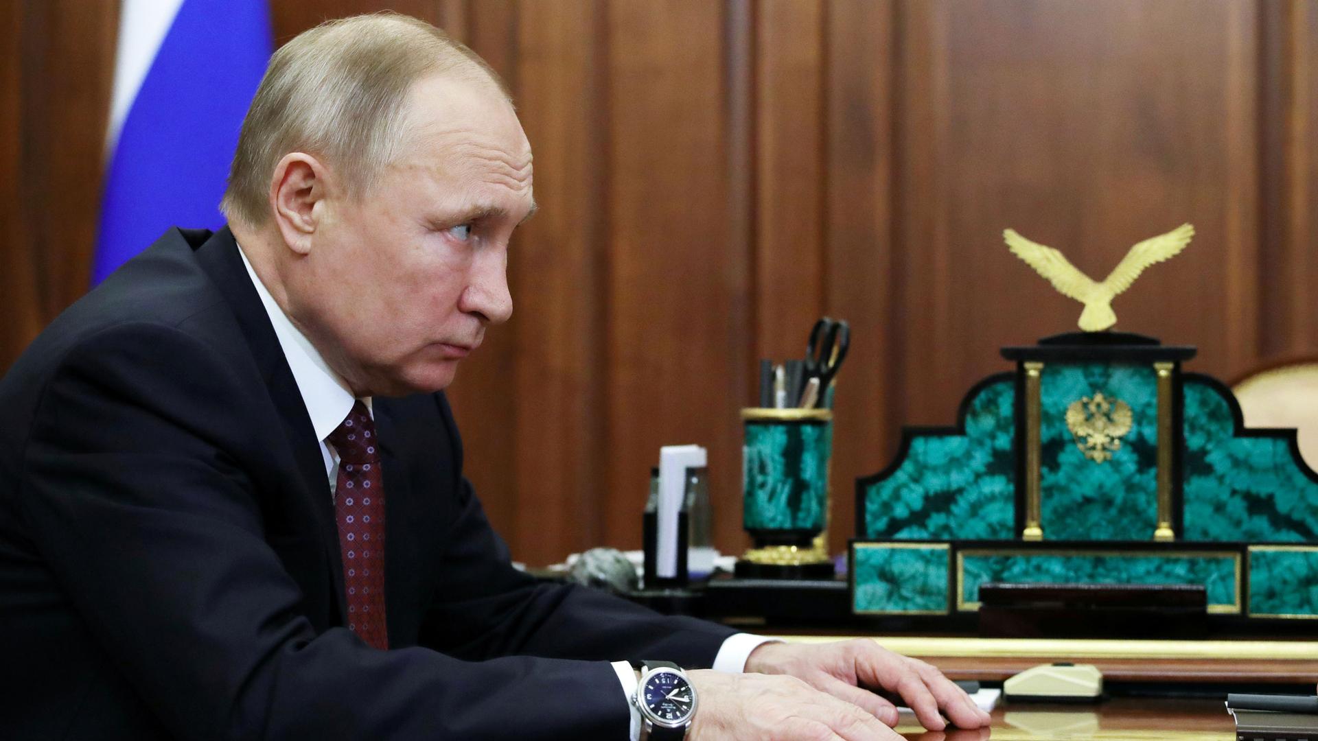 A midshot of President Vladimir Putin