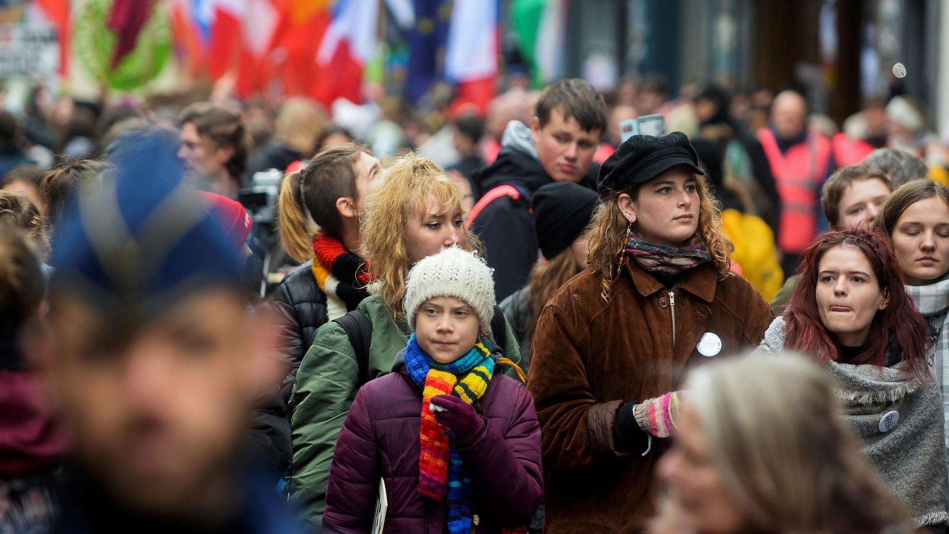 Swedish climate activist Greta Thunberg takes part in the ''Europe Climate Strike." 