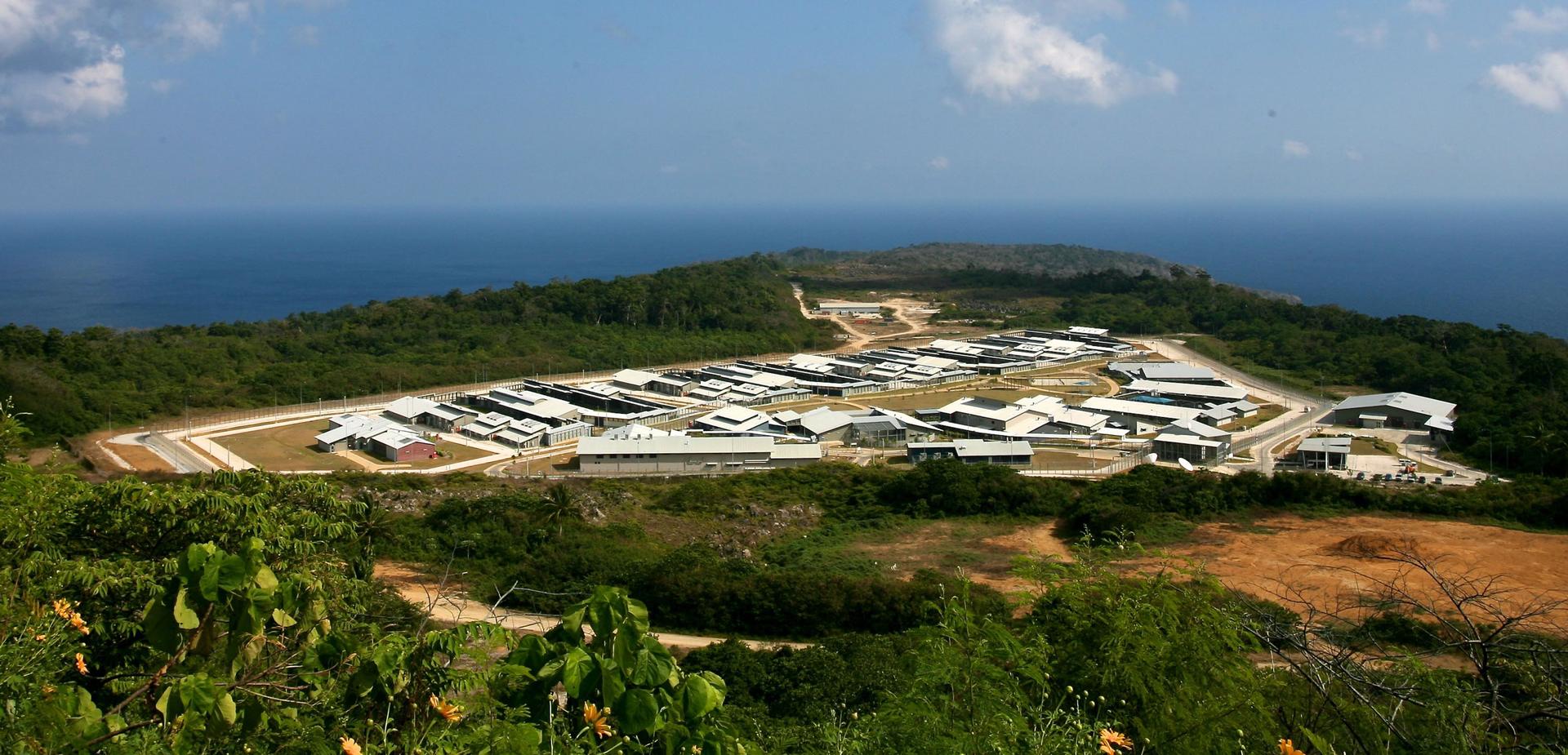 An aerial view of a detention center