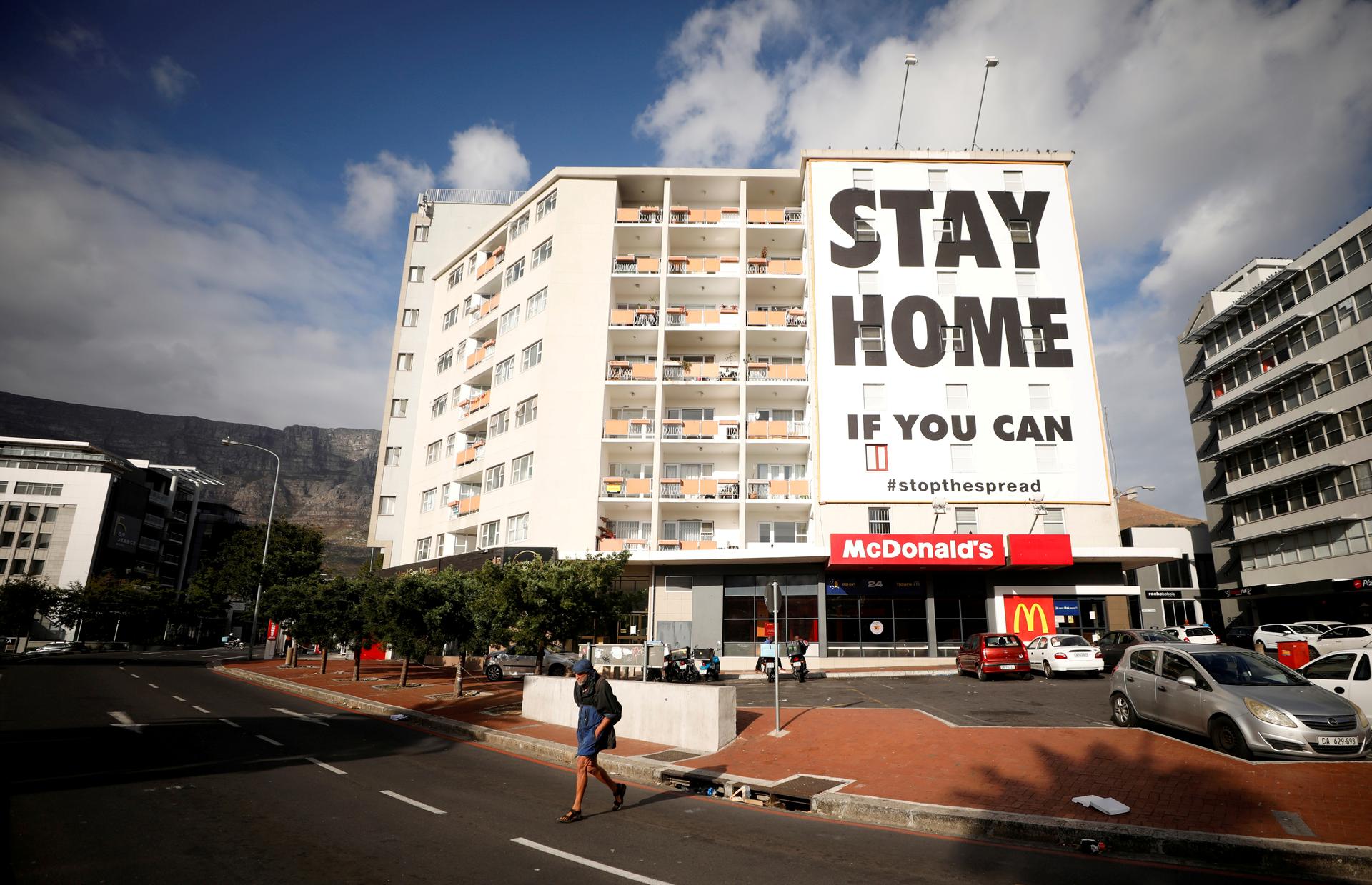Stay at home sign in South Africa