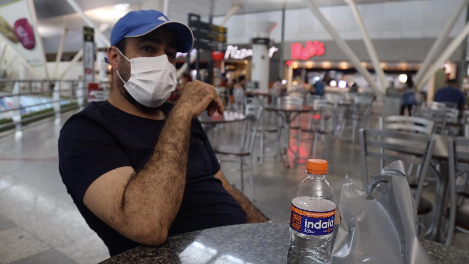 Fernando Guedes, a mechanical technician, recently passed through the Val de Cans International Airport in northern Brazil. He's concerned about returning home to São Paulo, which has been hard hit by the coronavirus. 