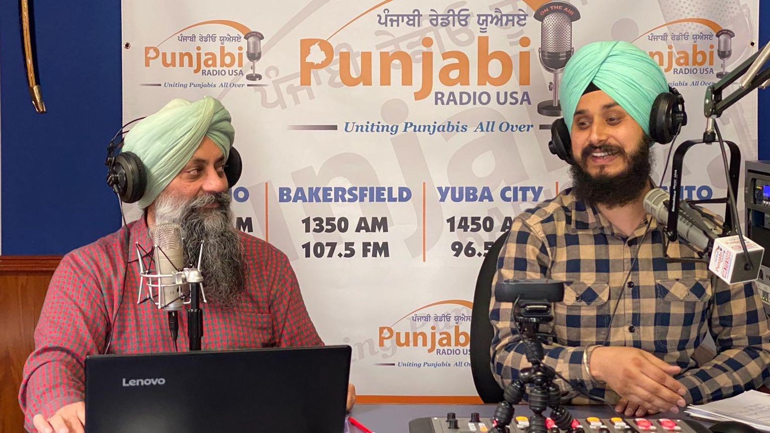 Harjot Singh Khalsa (left) and Rajkaranbir Singh are hosts of Punjabi Radio USA, which provides valuable information to immigrant workers.