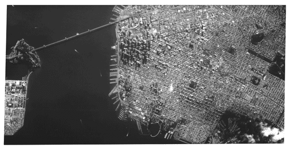 Satellite image of San Francisco. 
