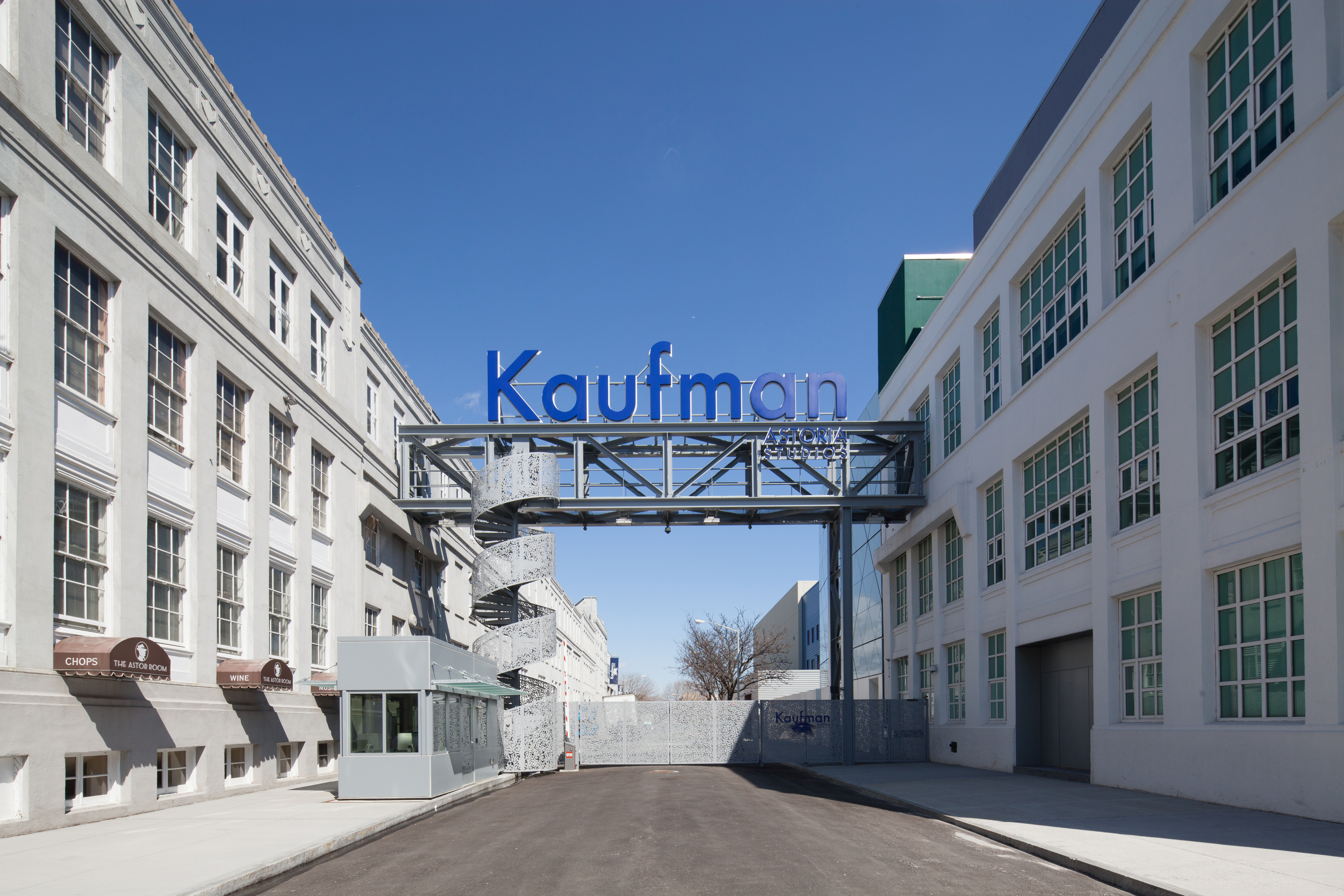 The Kaufman Astoria Studios sign from 35th Avenue.