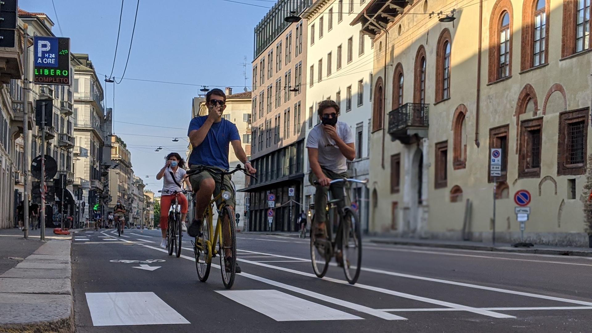 Milan's "Open Streets" plan makes way for more cyclists and pedestrians. 