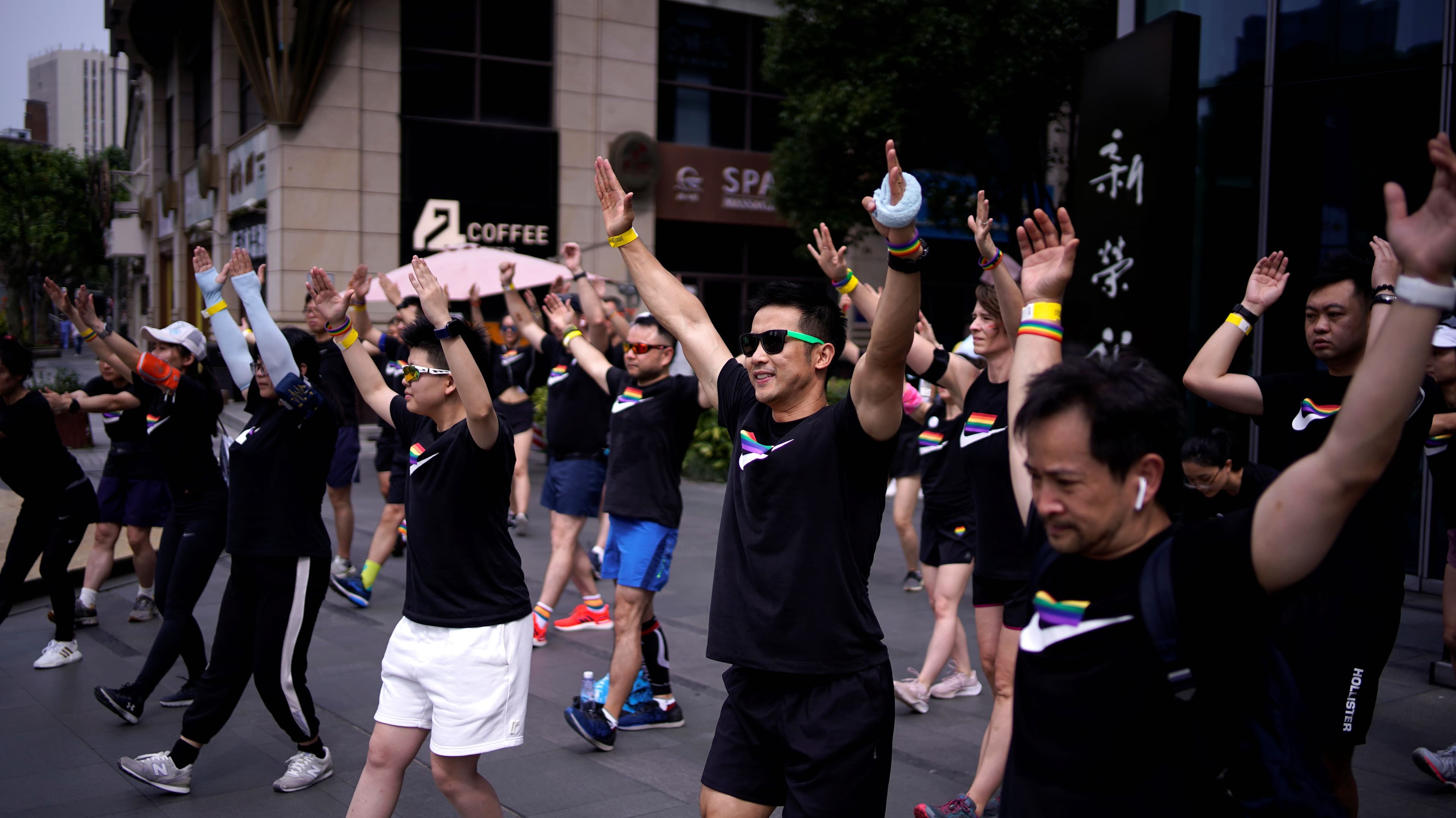 Participants take part in a Pride Run during the Shanghai Pride festival, in Shanghai, following the coronavirus disease (COVID-19) outbreak, China, June 14, 2020.