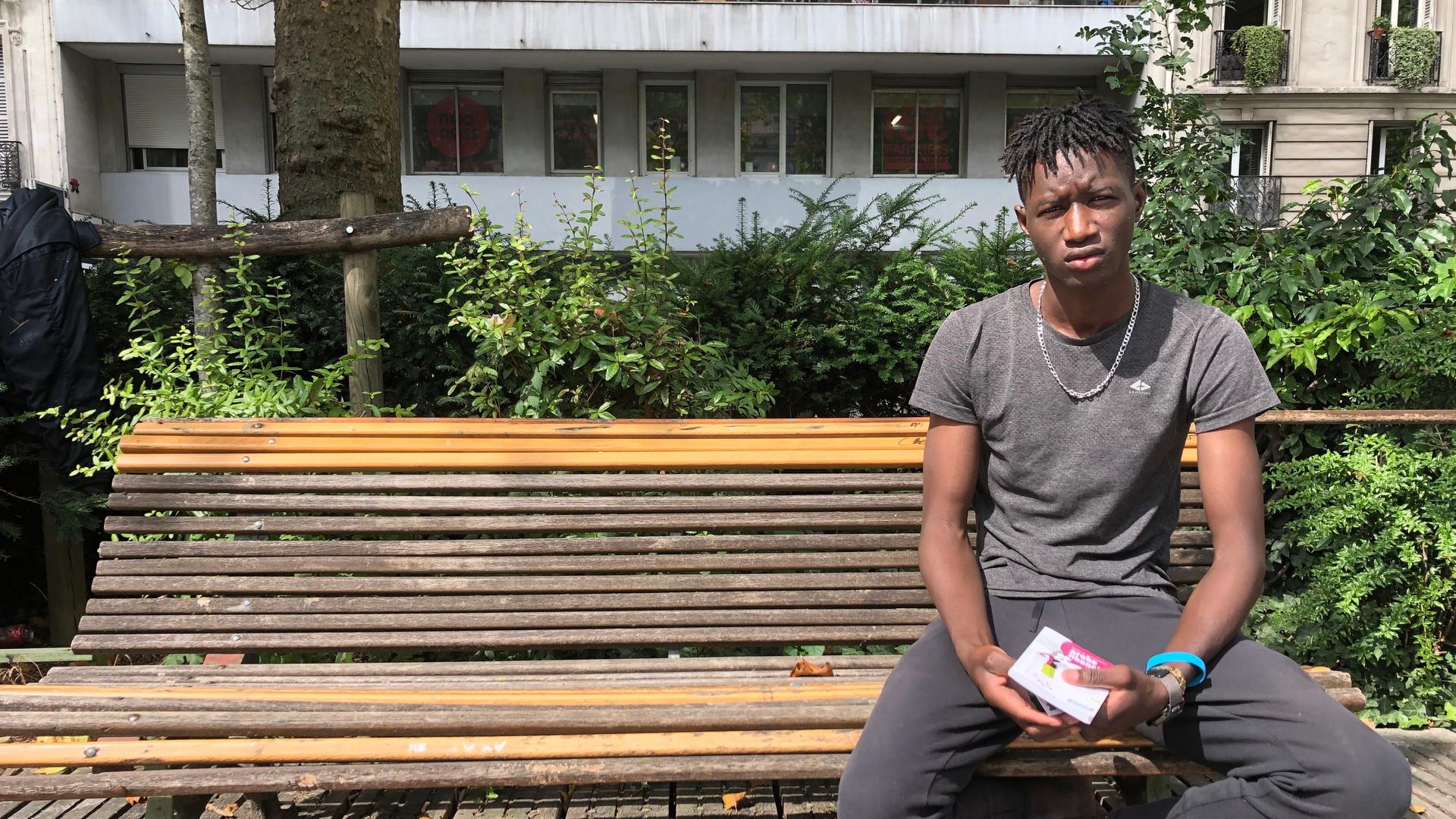 Gandega Bakary, 16, who is originally from Mali, has been living on the street in France, even amid the coronavirus lockdown.