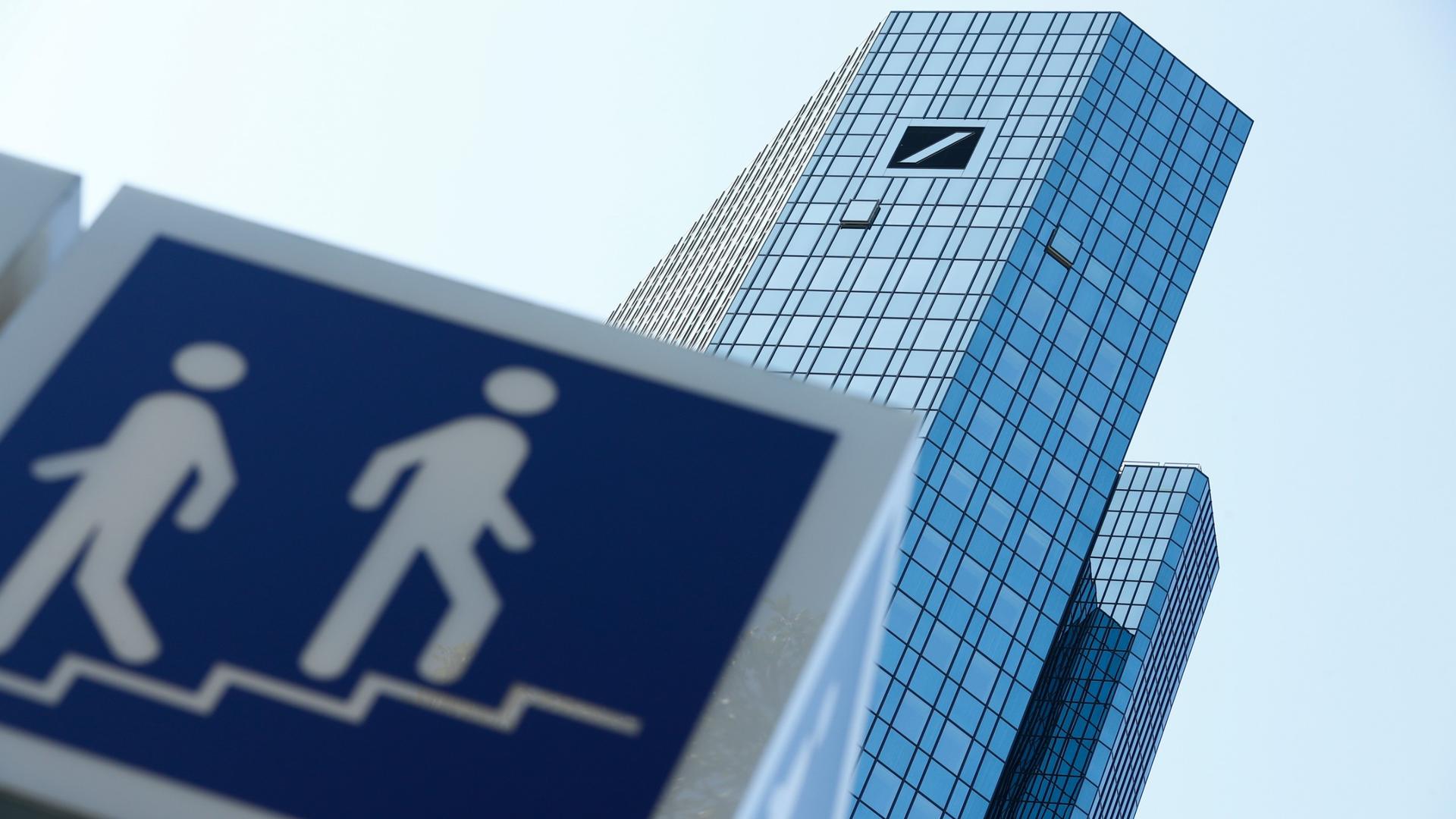 The skyscraper headquarters of Germany's Deutsche Bank are pictured in Frankfurt, Germany, Sept. 21, 2020.