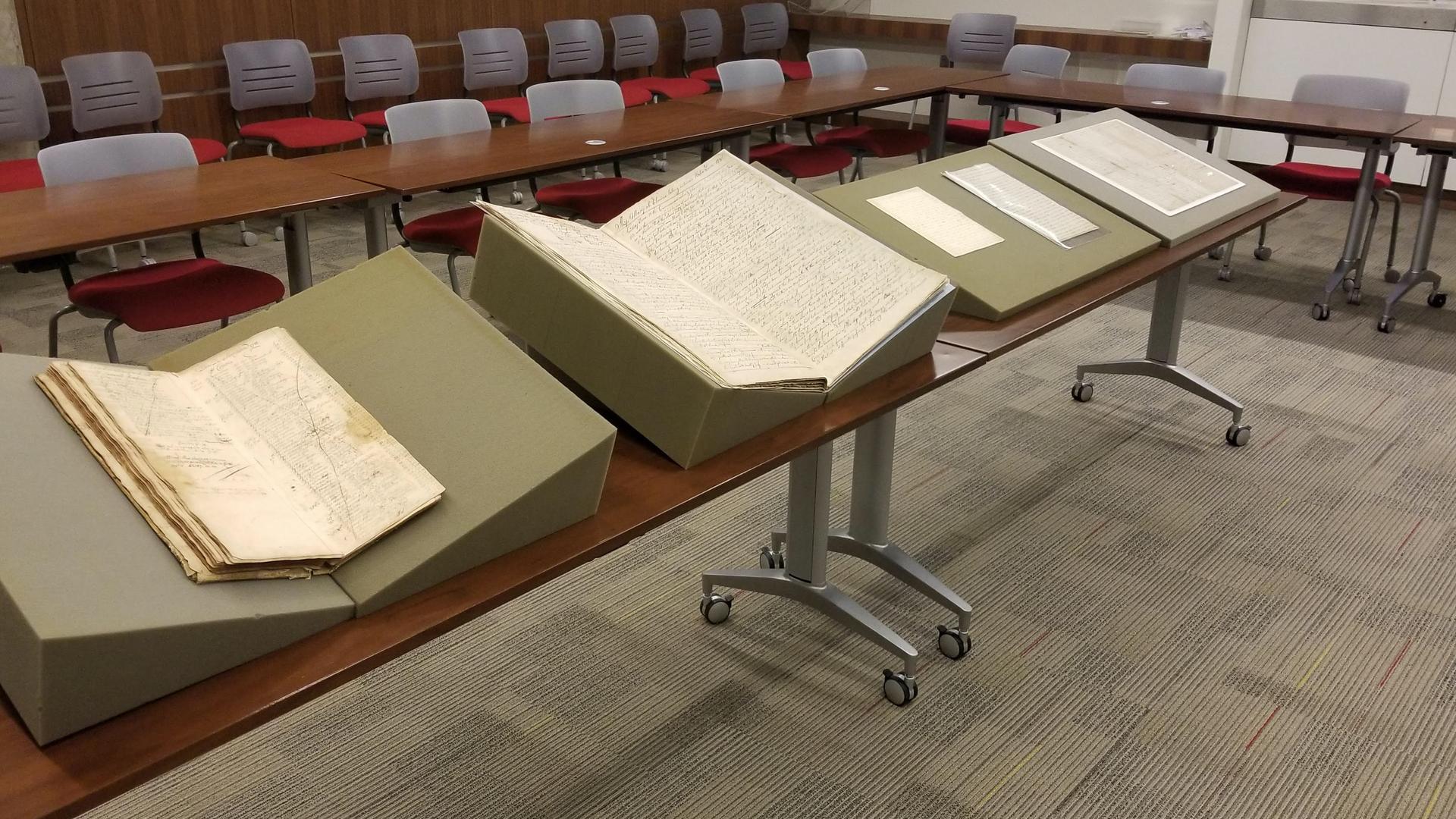 A 1795 logbook from the slave ship called the Mary is on display at Georgetown University Library. 