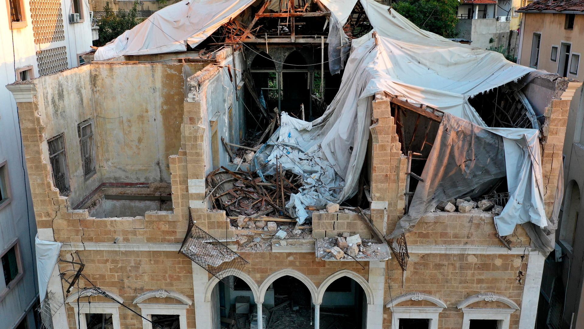 A heritage house that was destroyed by Aug. 4 explosion that hit the seaport of Beirut, Lebanon, Aug. 24, 2020. 