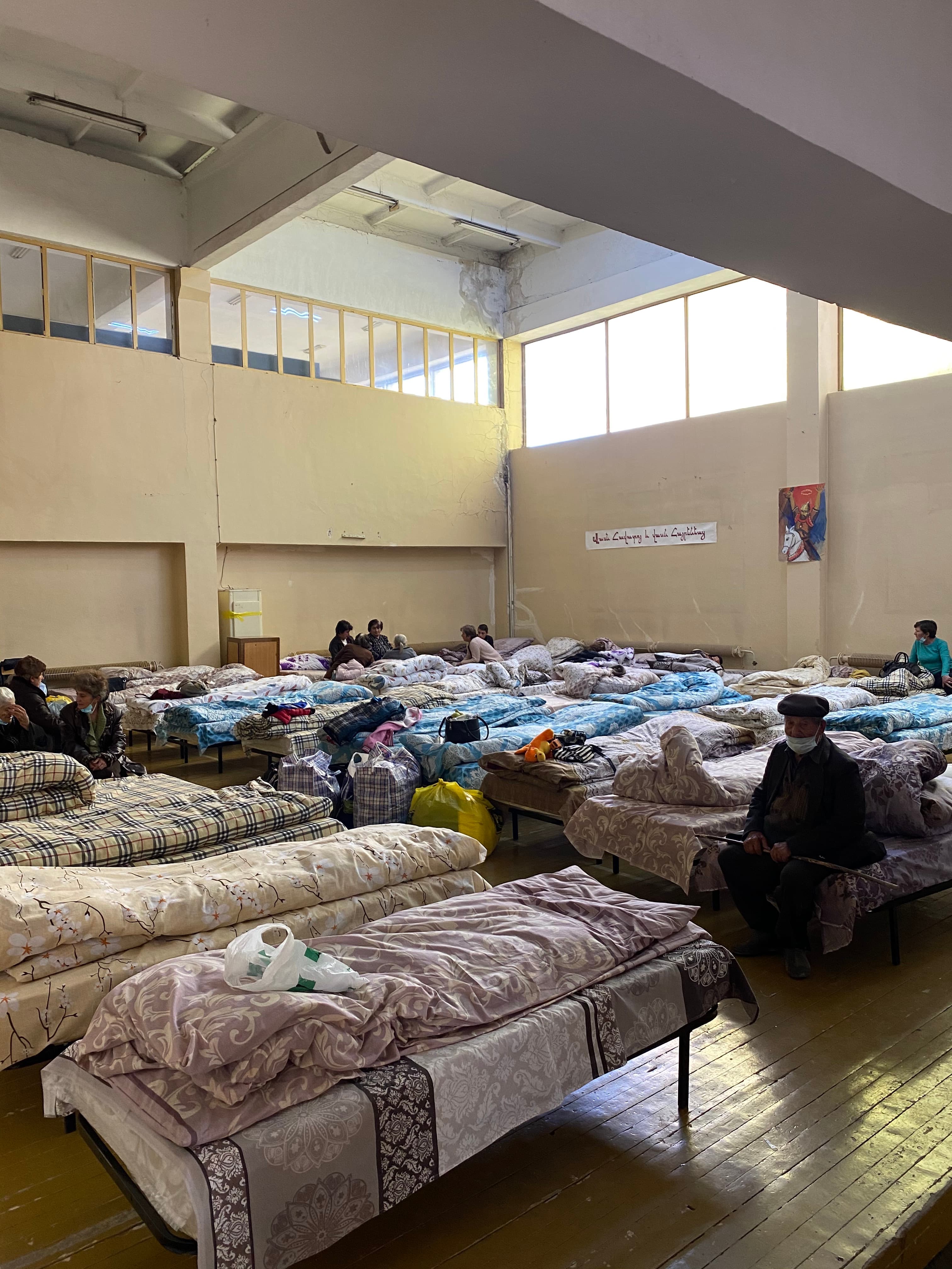A government-run transit center on the outskirts of Armenian capital Yerevan accommodates refugees from Nagorno-Karabakh.