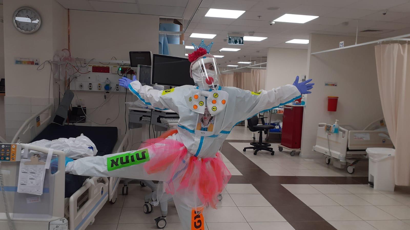 Leah Weiss, who is also a medial clown named Rosie, has been working in the COVID-19 ward of a Jerusalem hospital most of this year.