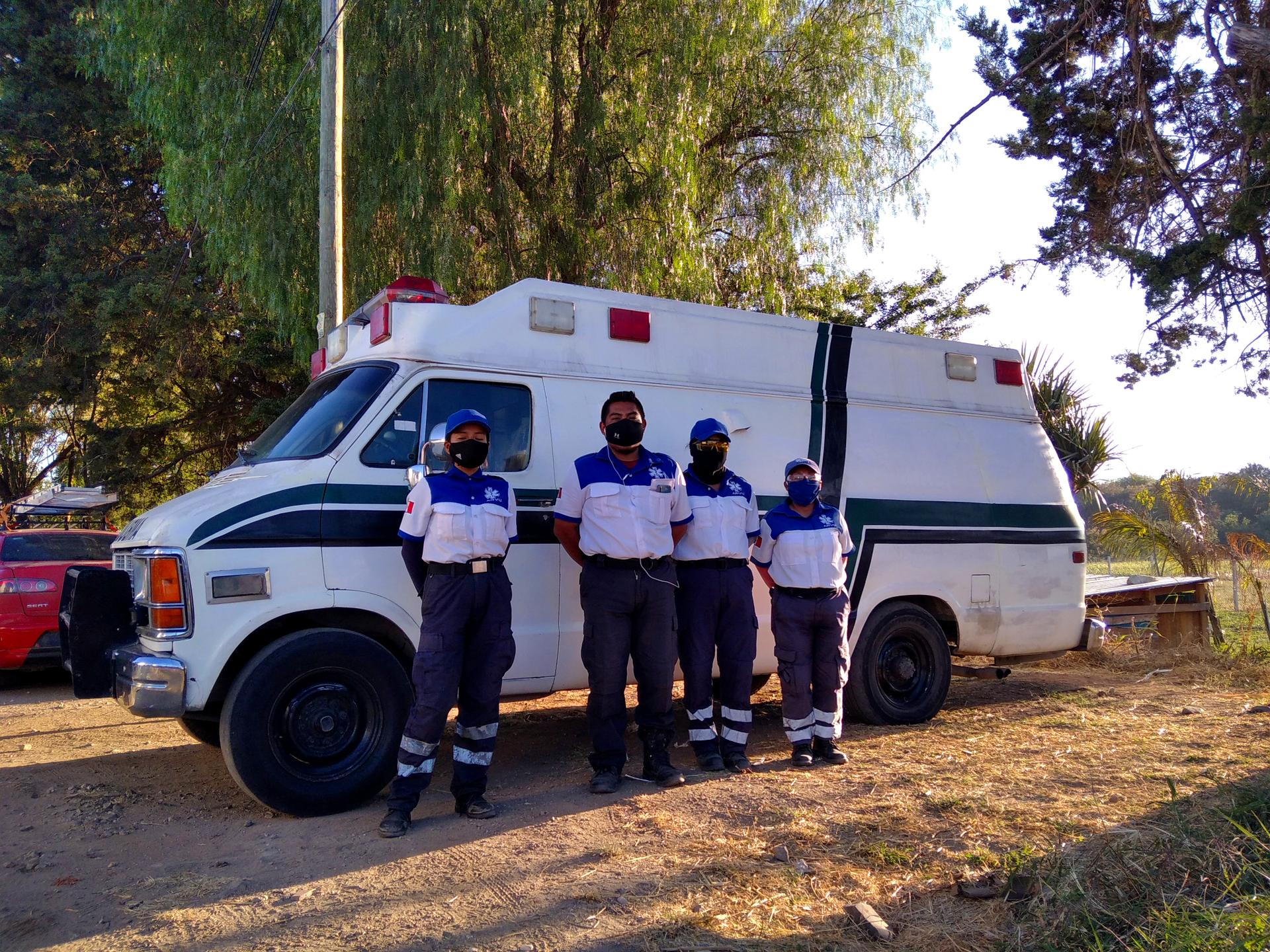 Josué Martínez and other members of the Brigadas ARVU volunteer paramedic crew park their ambulance by the side of the highway and ask for donations at stop lights when they're not responding to accidents or administering first aid.