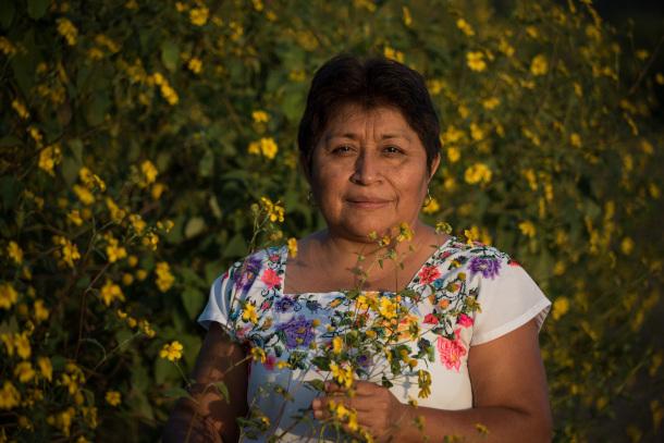 A photo of Leydy Pech, a Mayan beekeeper 