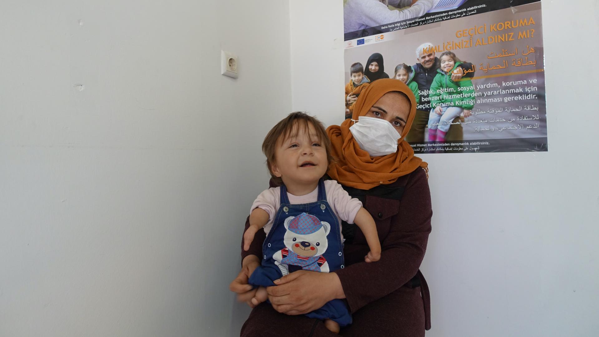 Thirty-five-year-old Dalya Khaled al-Masoud said she had two perfectly healthy pregnancies prior to her daughter Fatema. She believes the chemical attack in Khan Sheikhoun led to her daughter's deformities.