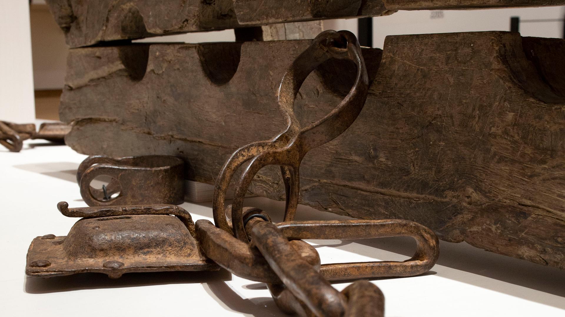 Tronco, or multiple foot stocks used to to constrain enslaved people
