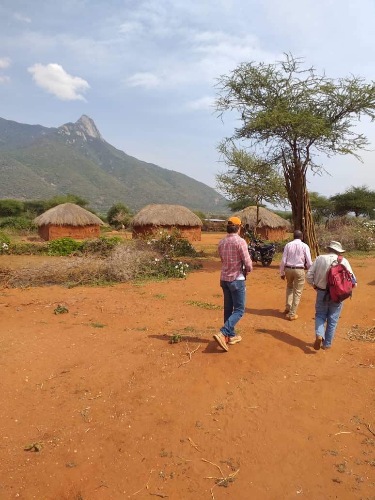 Researchers visit a Maasai homestead in Longido District, Tanzania.