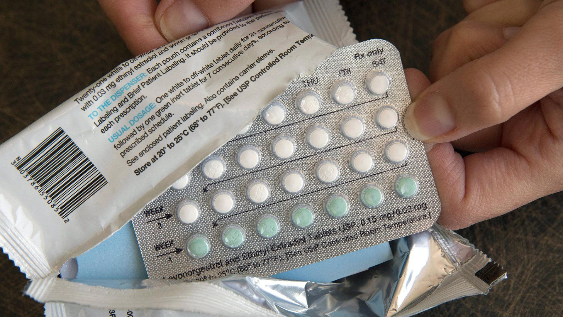 A one-month dosage of hormonal birth control pills is displayed. Early-stage abortions are legal in Thailand, but many doctors and nurses there refuse to do them.