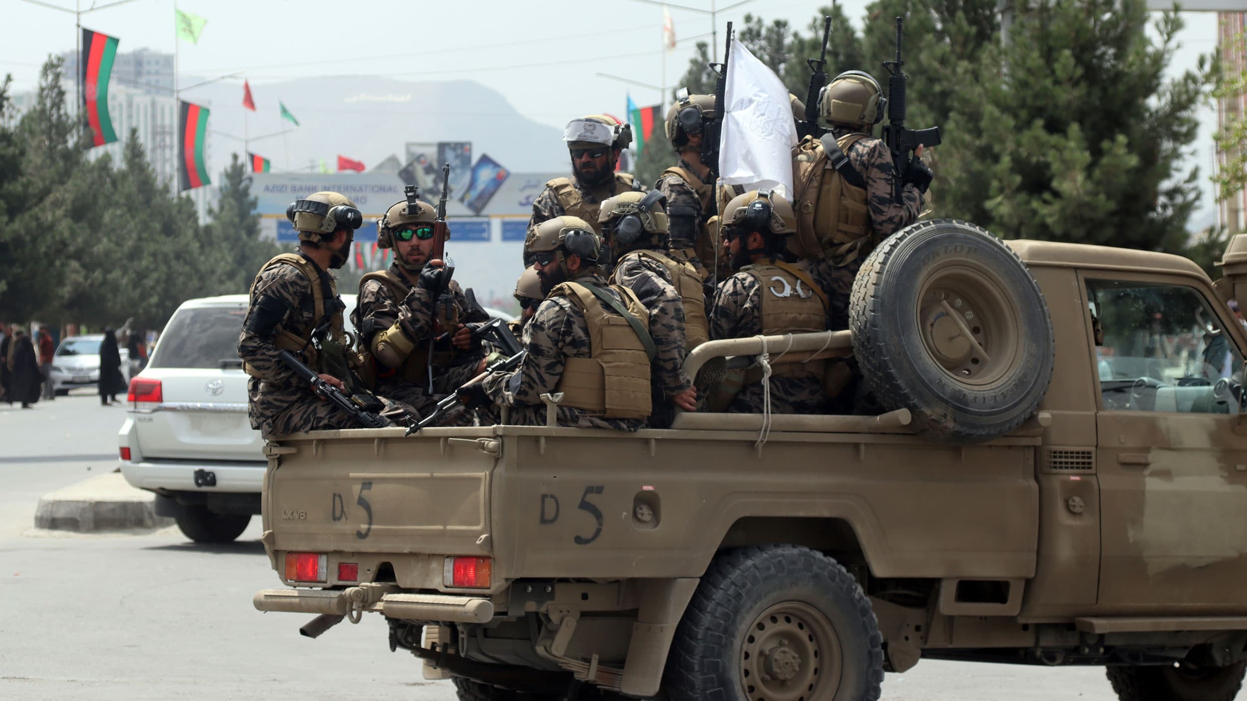 Taliban special force fighters arrive inside the Hamid Karzai International Airport after the US military's withdrawal, in Kabul, Afghanistan, Tuesday, Aug. 31, 2021.