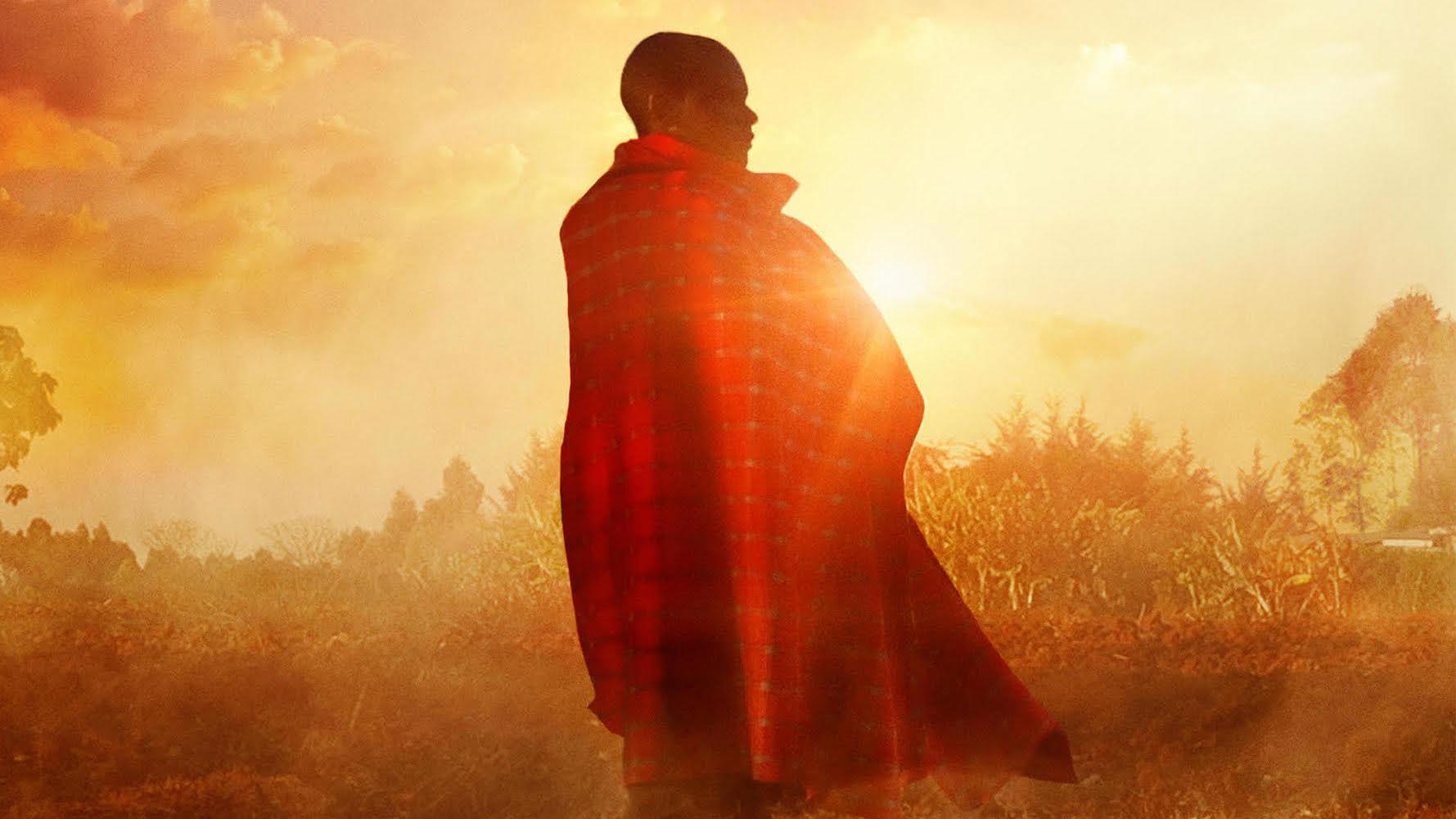 A still from "I Am Samuel" scene at sunset on a farm in Kenya. 