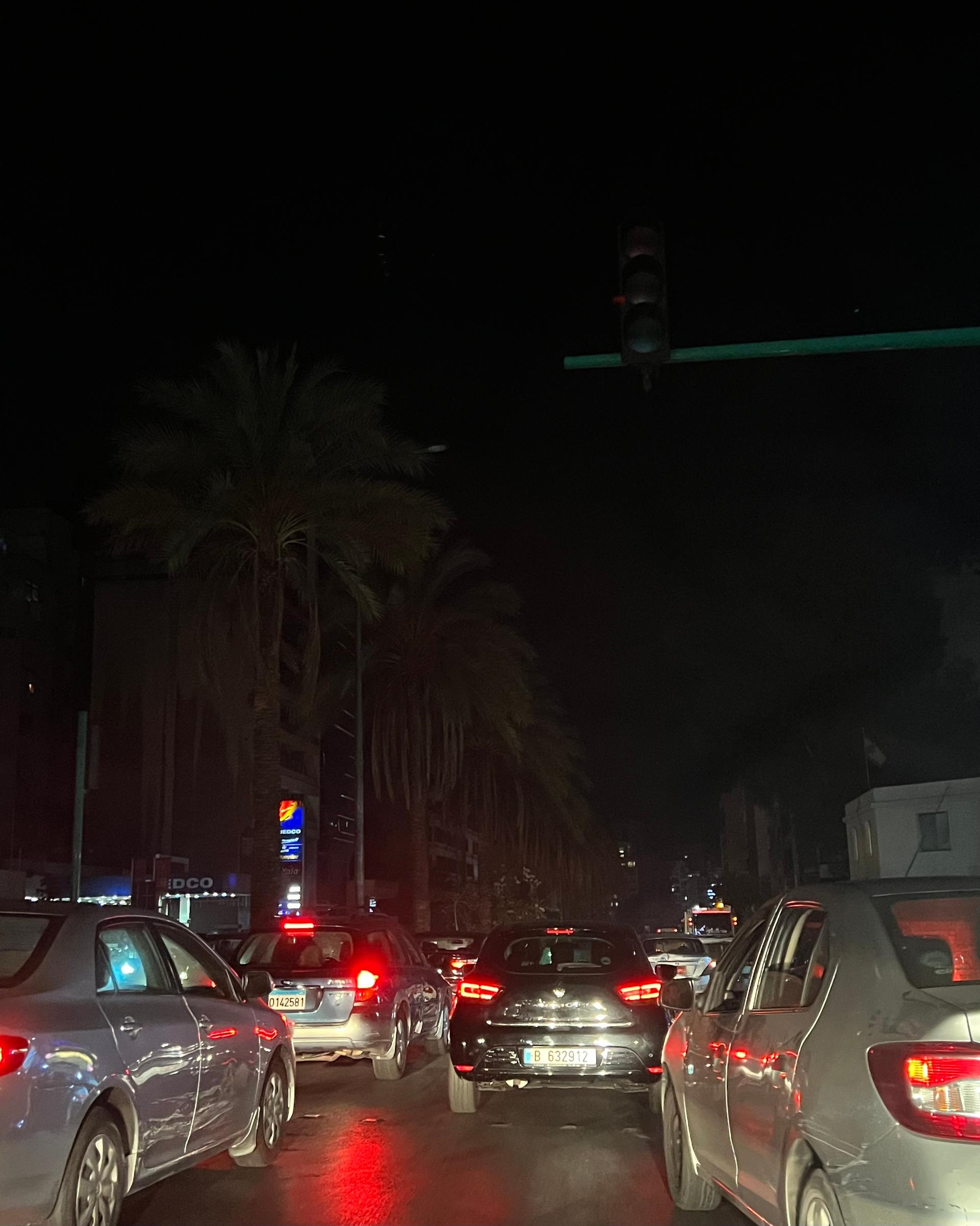 Lebanon’s capital, Beirut, plunges in darkness at night. Most street lamps and traffic lights don’t operate because of the electricity crisis.