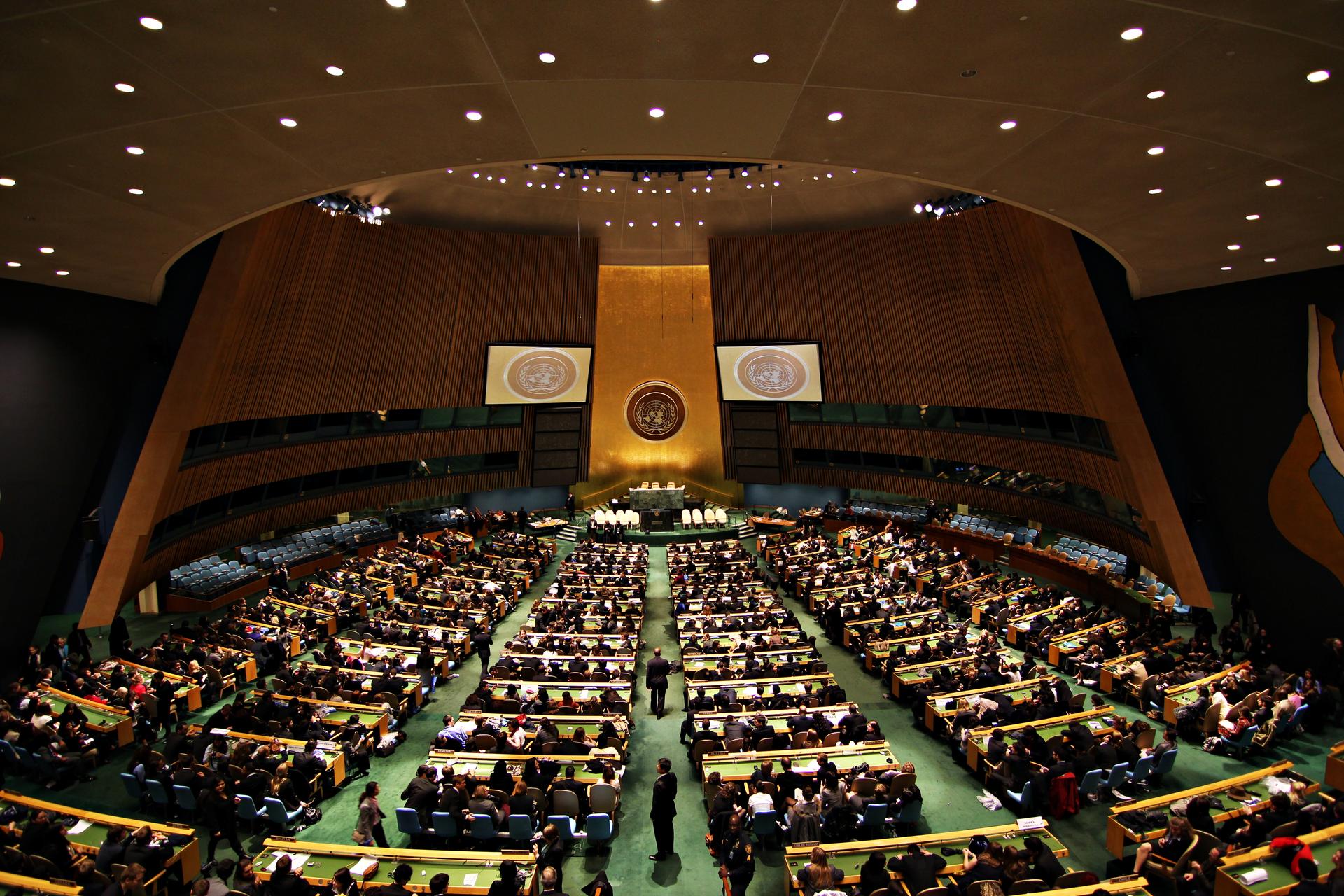Current actions in space are governed by the 1967 Outer Space Treaty that was developed within the United Nations, seen here.