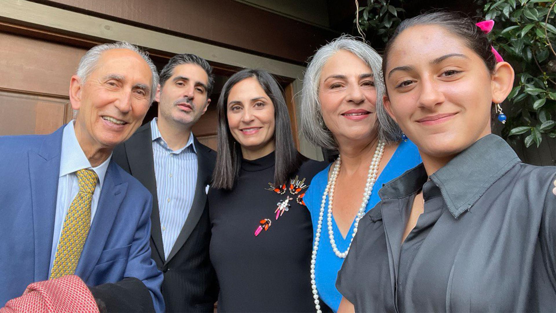 Pardis Mahdavi (center) gathers with other family members based in the US.