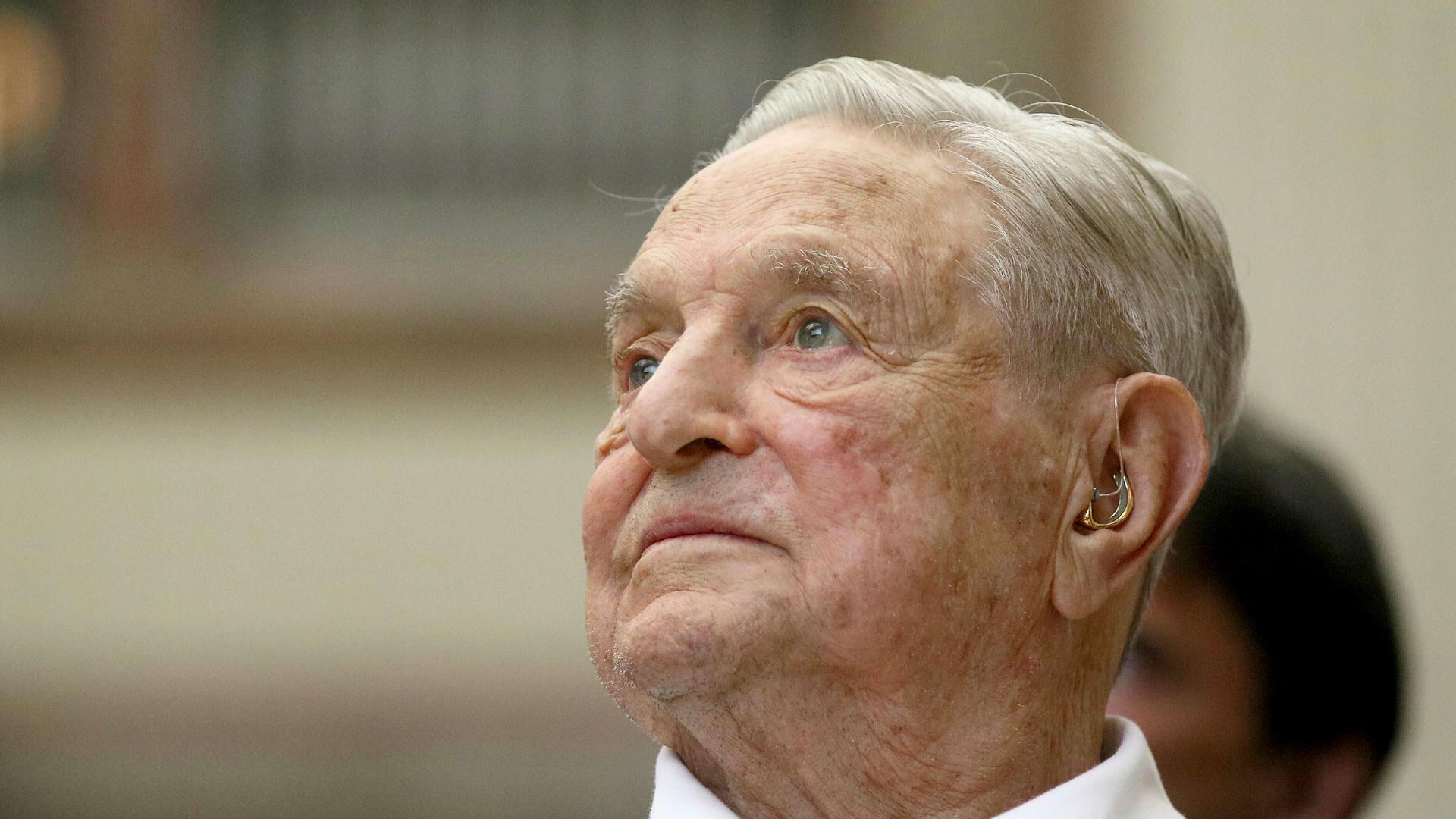 In this June 21, 2019, file photo, George Soros, founder and chairman of the Open Society Foundations, looks before the Joseph A. Schumpeter award ceremony in Vienna, Austria. 