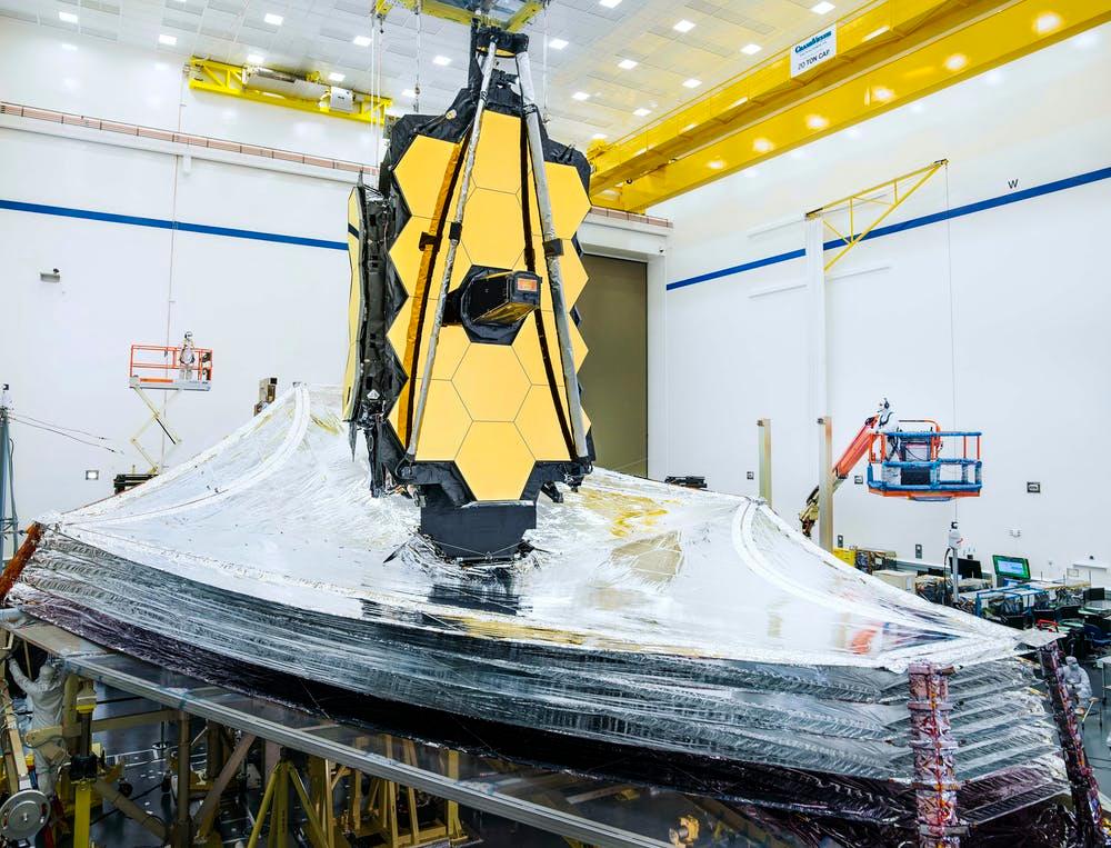 An eye-level view of the James Webb Space Telescope