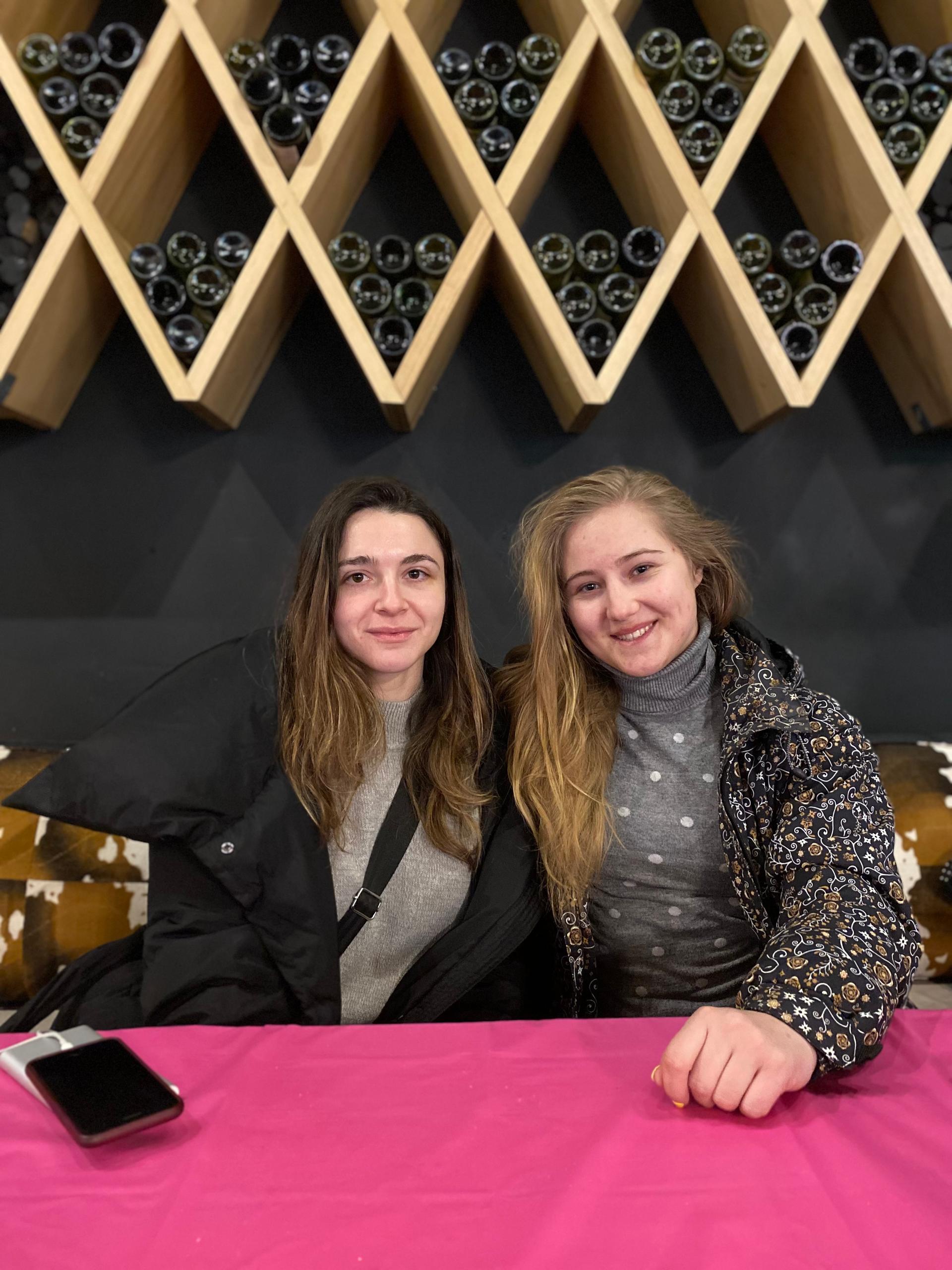 Karyina Omelchuk and Polina Volodina both escaped the war ravaged cities of Donetsk and Melitopol and are now living at a temporary shelter in Lviv, Ukraine.
