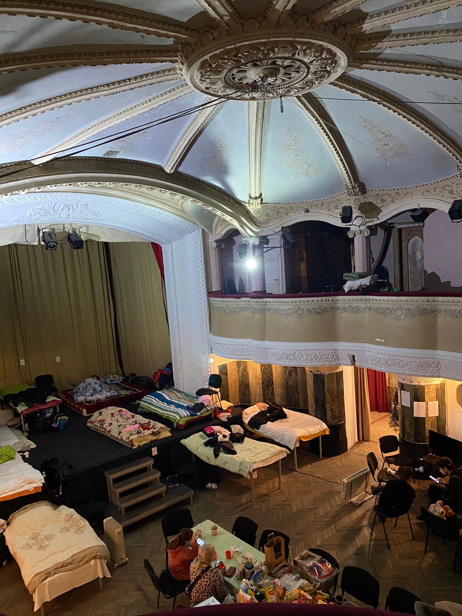 Lviv's Les Kurbas theater has become a shelter for displaced Ukrainians fleeing war