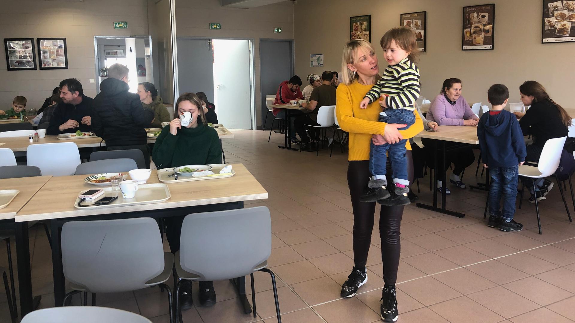 Some 160 Ukrainian refugees — mostly women and young children — are being housed at a shelter in Calais while they wait for their visas to go to the UK.
