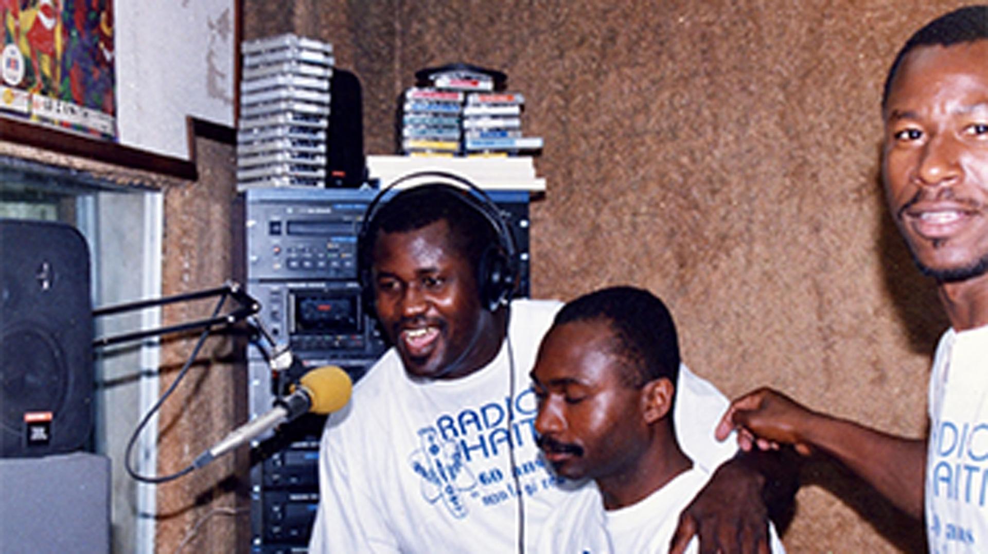 A broadcast studio at Radio Haiti