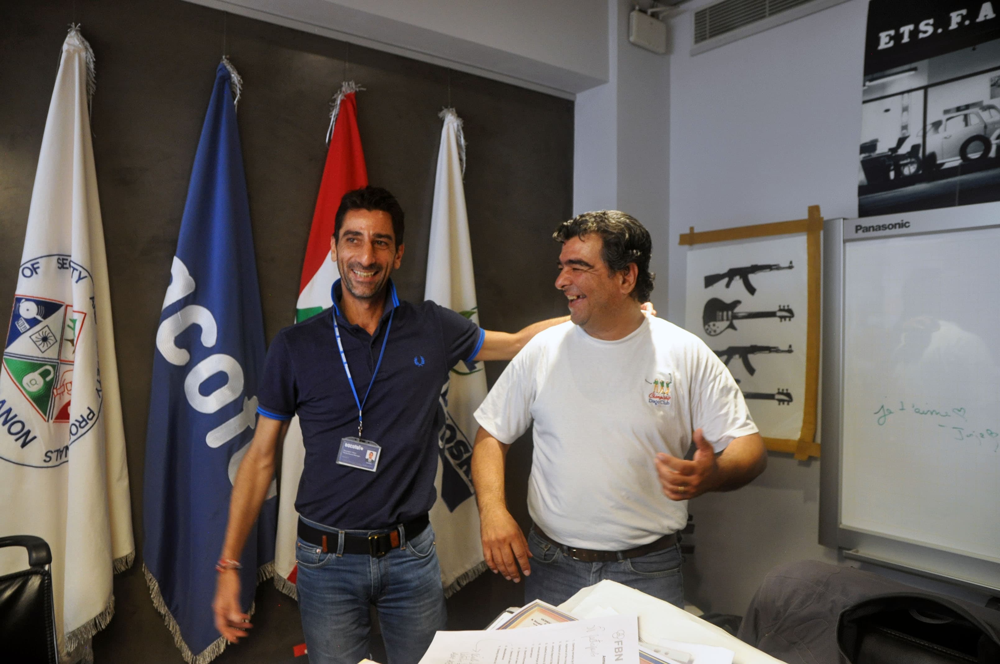 two men standing together