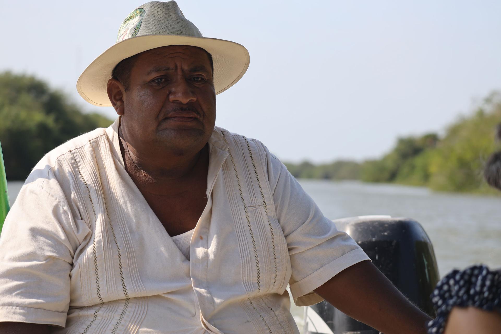 Asuncion Hernandez Garcia, a tour guide and fisherman who goes by the name Negro Chon, often takes groups out on the water in his boat.