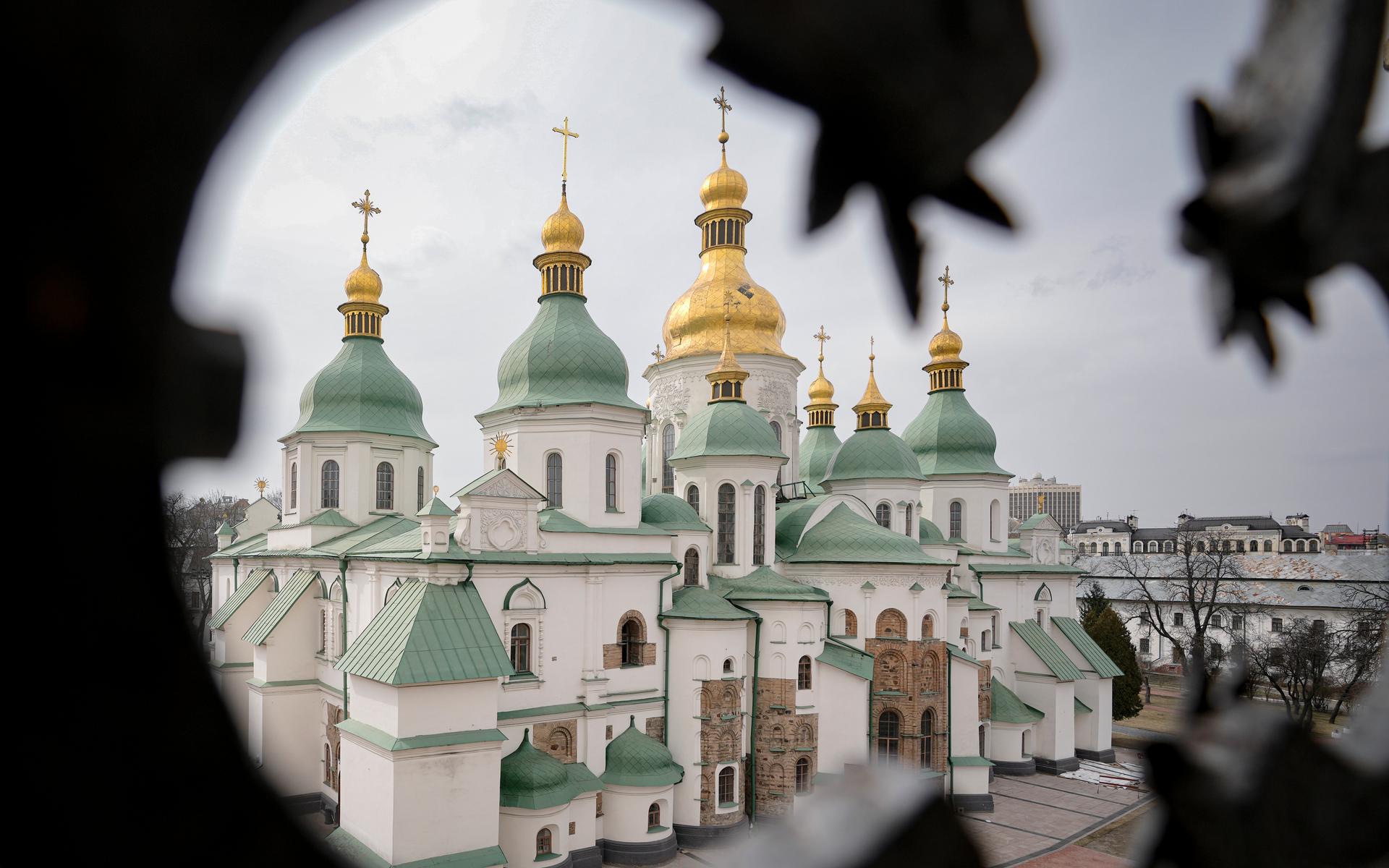 The Saint Sophia Cathedra as seen from a surrounding wall tower in Kyiv, Ukraine, on March 26, 2022. 