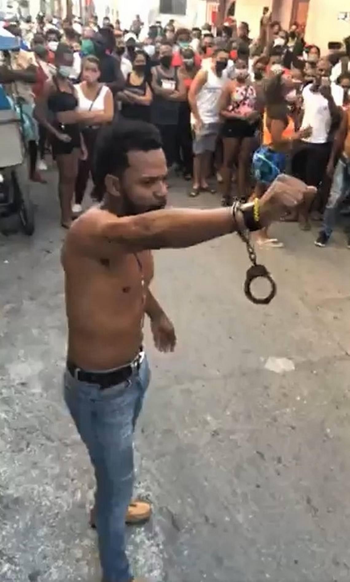 Rapper Maykel Castillo in Havana, Cuba after authorities tried to arrest him on April 4, 2020.