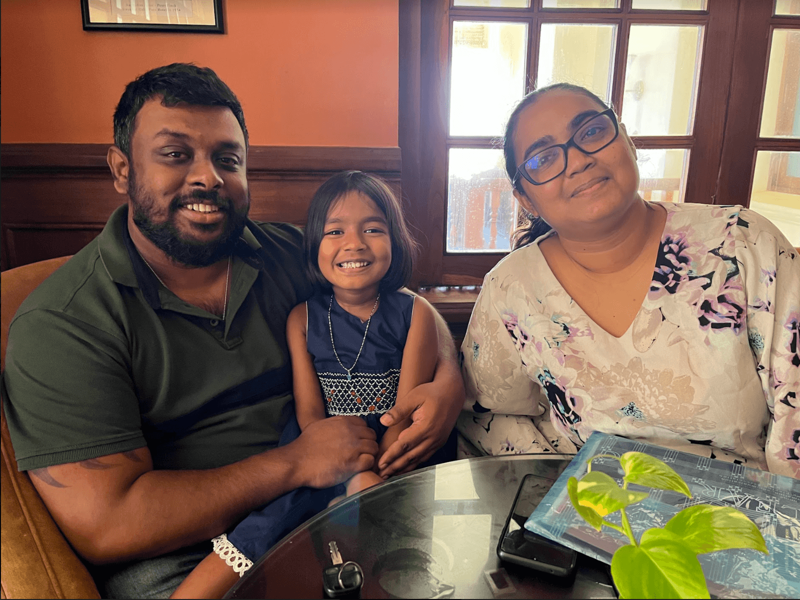 Piumi and Alexander Mark, with daughter Kendra, in Colombo, Sri Lanka.