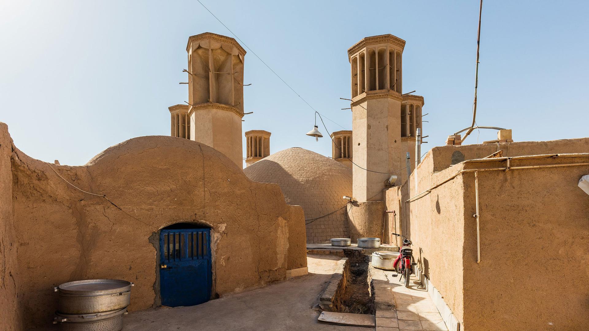 Wind catchers in Yazd, Iran are an ancient form of natural air conditioning. 