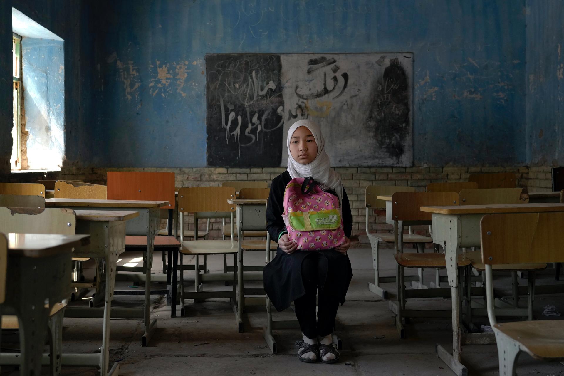 a girl in a classroom