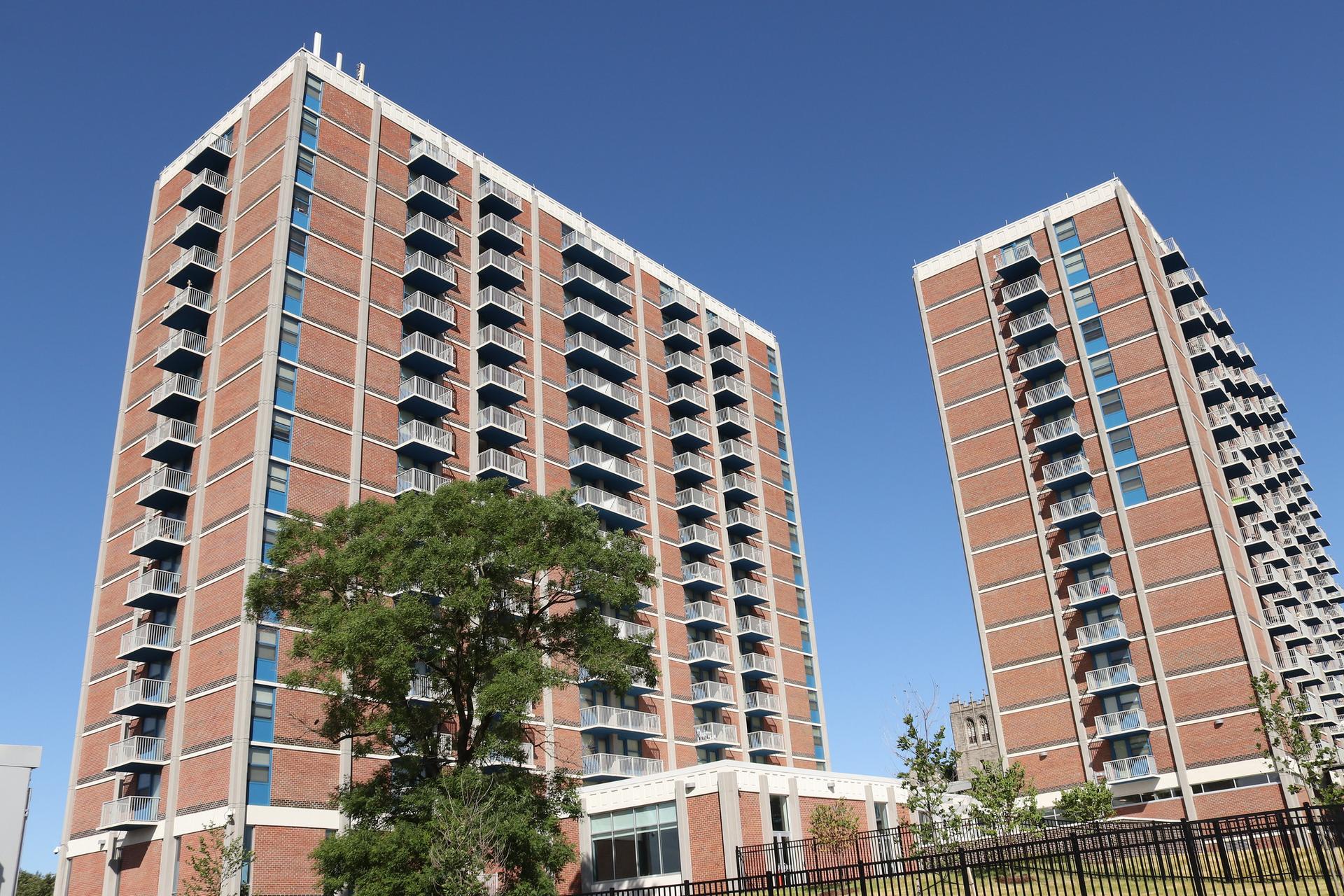 City view at McCulloh apartments at Druid Hill Avenue in Baltimore, Maryland, June 2019. 