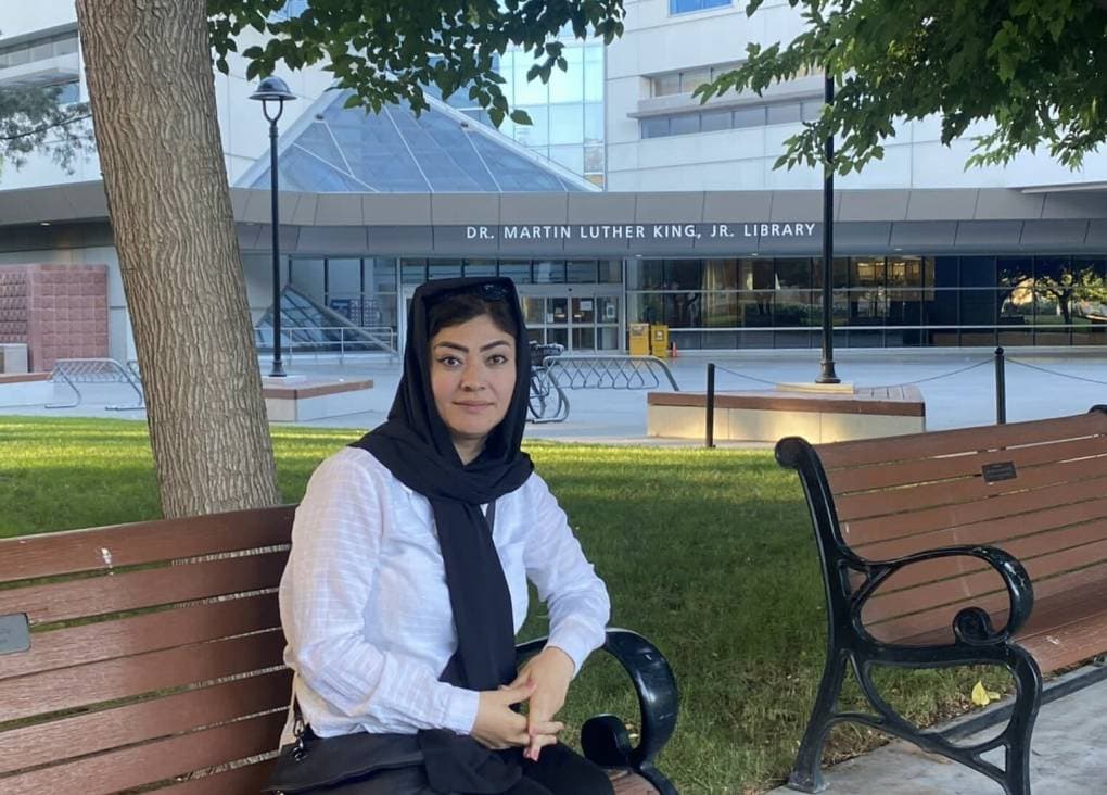 woman on bench