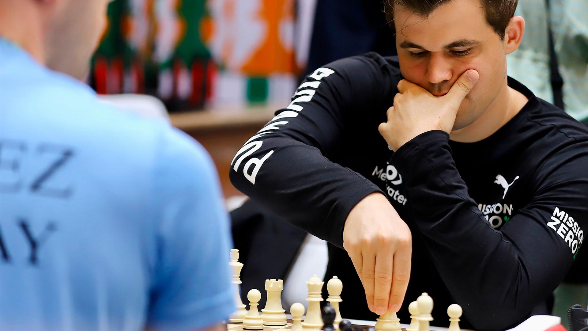Norway's World Chess Champion Magnus Carlsen competes in the 44th Chess Olympiad in Mamallapuram, India