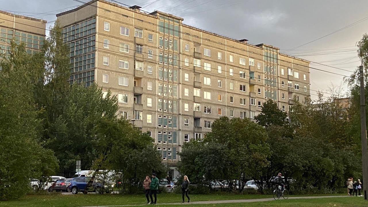 One many Khrushchyovkas, Soviet-era buildings in Riga, Latvia.